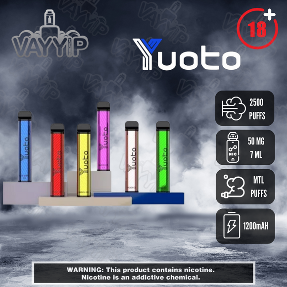 YUOTO XXL DISPOSABLE VAPE KIT 2500 PUFFS 1200MAH